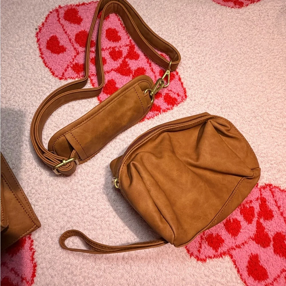 Loveook Brown Floral Leather Tote Bag - Picture 4 of 7